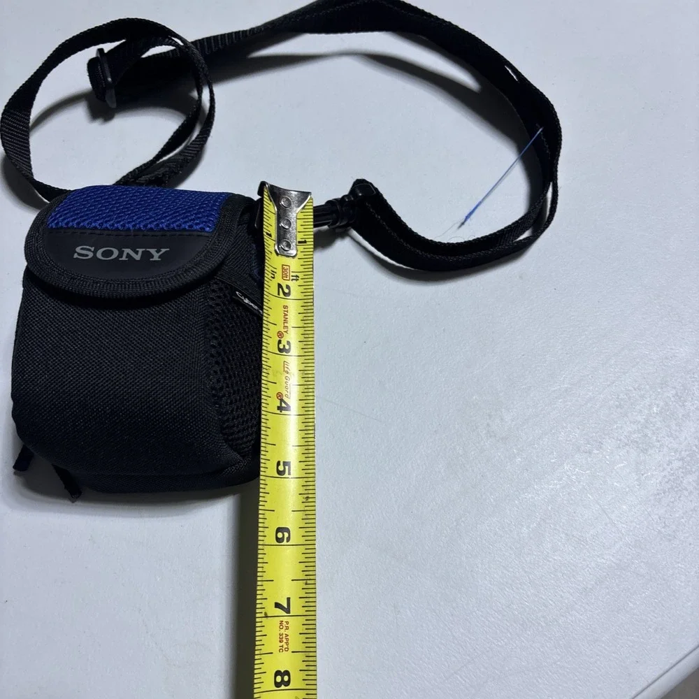 Sony Cybershot Digital Camera Padded Case Blue & Black Carry Strap & Belt Loop